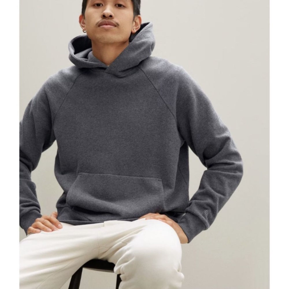 New Men's Everlane The Track Hoodie Dark Heather Gray Size small